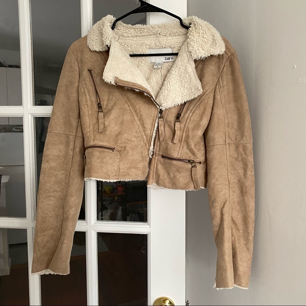 Bar III cropped fur jacket